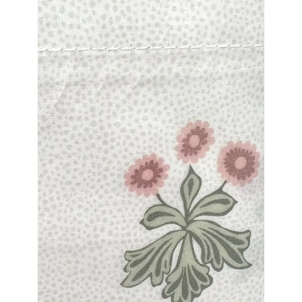 William Morris Woodland Floral Coral Pink King Sz Sheet Set Cotton Percale NIP